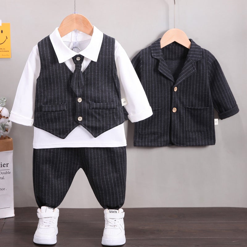 Boys Handsome Suit Vest Four-Piece Baby Handsome Suit Children'S Suit - Image 5