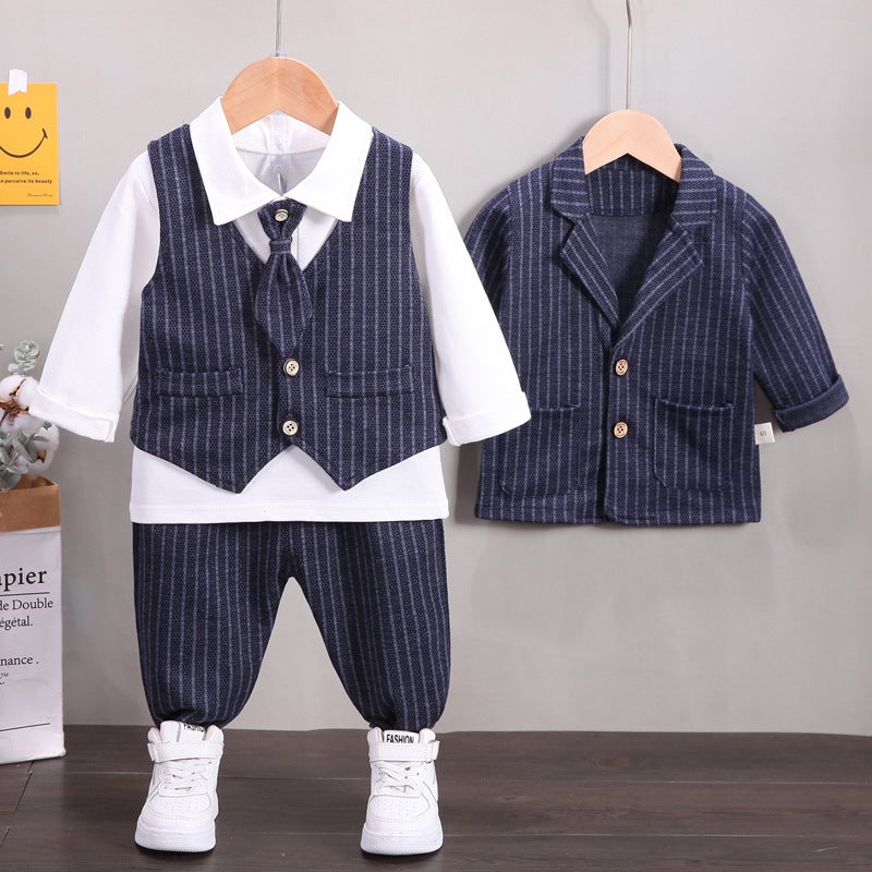 Boys Handsome Suit Vest Four-Piece Baby Handsome Suit Children'S Suit - Image 3