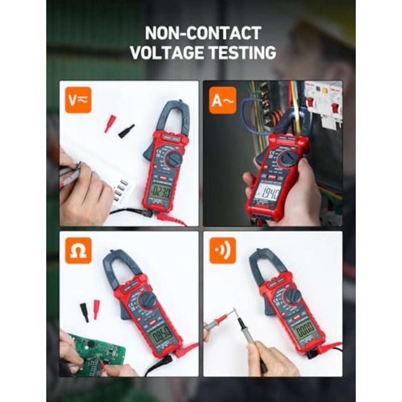 Digital Clamp Meter Multimeter 2000 Counts Amp Voltage Tester Auto-ranging with AC/DC Voltage, AC Current, Resistance, Capacitance, Continuity, Live Wire Test, Non-Contact Voltage Detection - Image 5