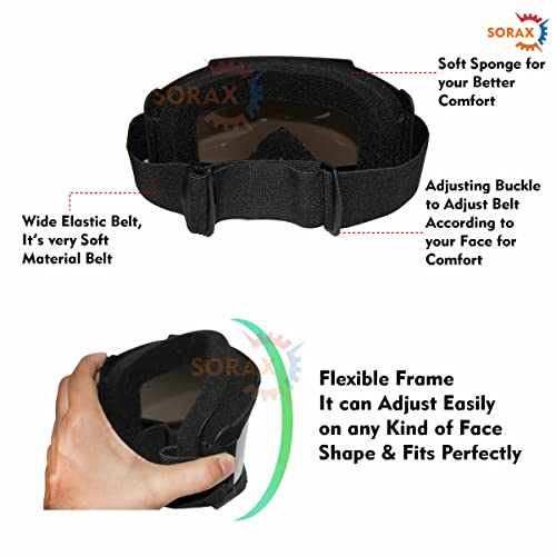 SORAX 3 in 1 Detachable Mask with Foam face shield Protective Goggles for Bike Scooter Motorcycle (Blue) - Image 5