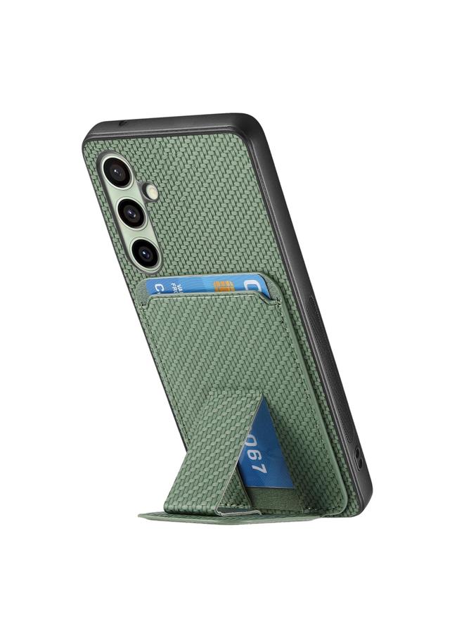 S-TOP Case For Samsung Galaxy A36 Carbon Fiber Card Bag Fold Stand Phone Case - Image 3