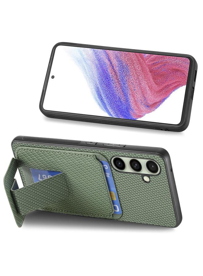 S-TOP Case For Samsung Galaxy A36 Carbon Fiber Card Bag Fold Stand Phone Case - Image 5