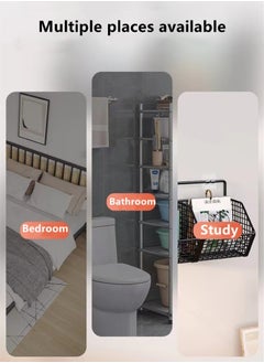 Kutis 2-Piece Wall Mounts Storage Rack Bedroom Kitchen Bathroom Organizer Carbon Steel Black 36x15x16 and 24x15x16 cm  - Image 5