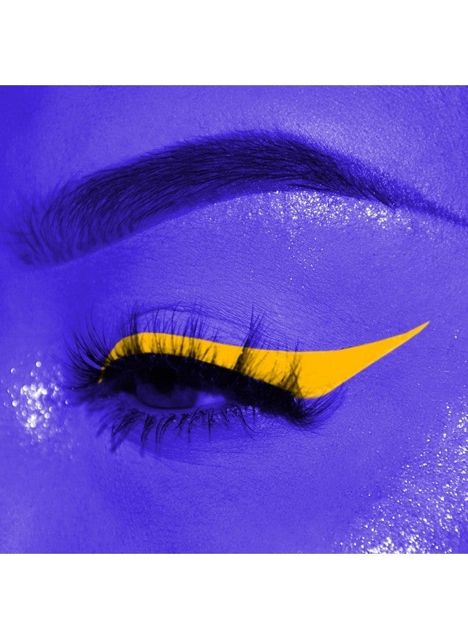 DELISOUL UV Neon Liquid Eyeliner, Matte Colored Eyeliner Pen, Waterproof Smudge-proof Pigmented Eye Liner, Glow Brightly Under UV Lights, Colorful Eye Makeup For Halloween Christmas Rave, Neon Orange - Image 3