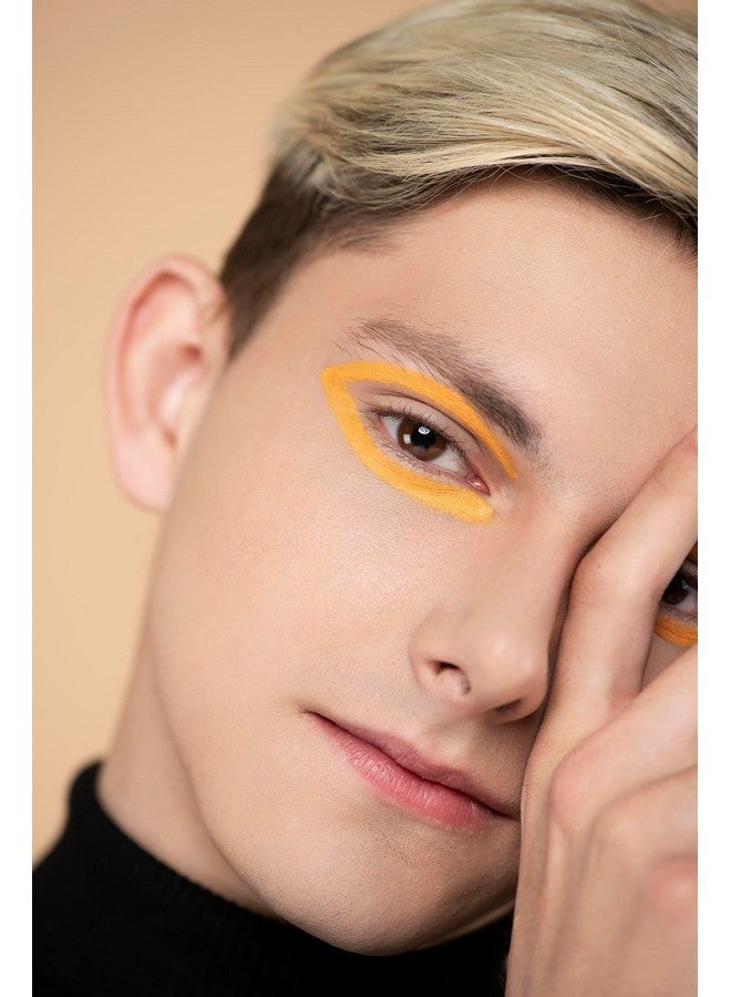 DELISOUL UV Neon Liquid Eyeliner, Matte Colored Eyeliner Pen, Waterproof Smudge-proof Pigmented Eye Liner, Glow Brightly Under UV Lights, Colorful Eye Makeup For Halloween Christmas Rave, Neon Orange - Image 5