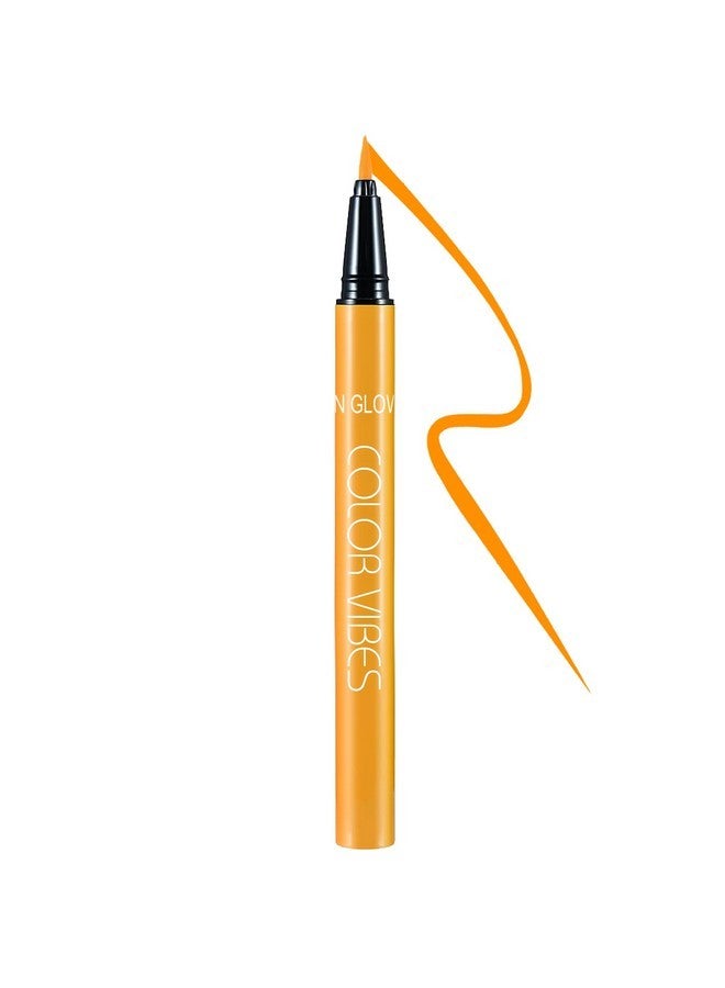 DELISOUL UV Neon Liquid Eyeliner, Matte Colored Eyeliner Pen, Waterproof Smudge-proof Pigmented Eye Liner, Glow Brightly Under UV Lights, Colorful Eye Makeup For Halloween Christmas Rave, Neon Orange - Image 1