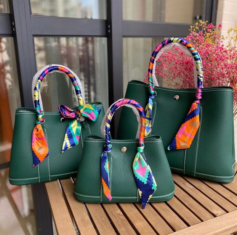 2026 New Model Top-Layer Cowhide Pebbled Leather 25Cm 30Cm 36Cm Garden Bag Genuine Leather Handbag Versatile Crossbody Bag - Image 1