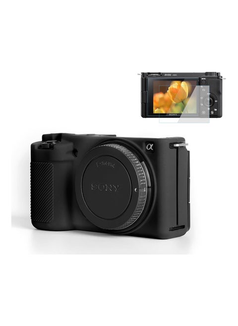 Camera Bag for Sony ZV-E10/ZV-E10L, Vlog Style Alpha ZV-E10 ZV-E10L Digital Camera Scratch Resistant Ultra Thin Soft DSLR Camera Case with Screen Protector