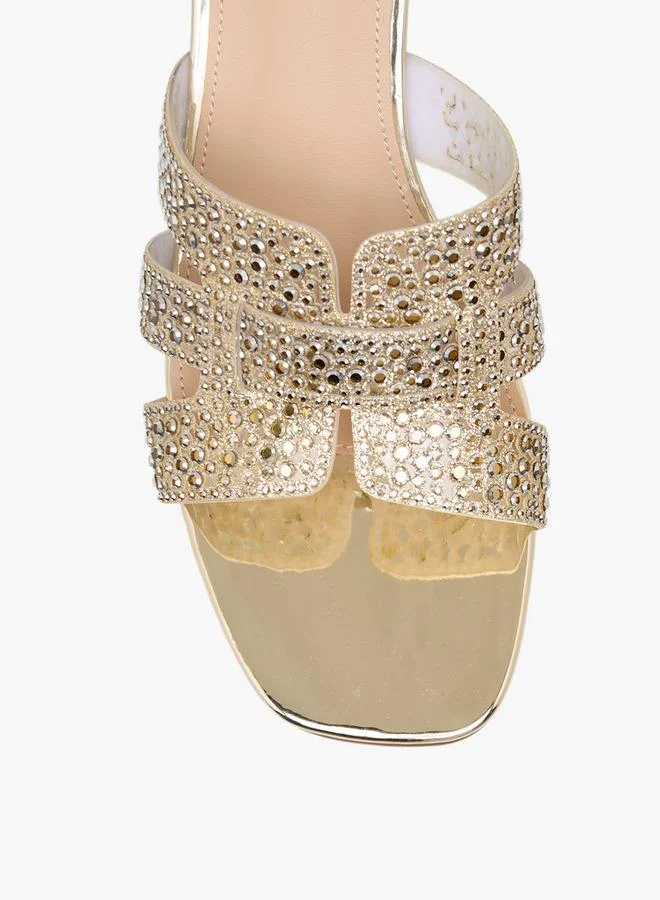 Flora Bella By Shoexpress GOLD Flora Bella Women Block Heel Sandals for Women | Best Price UAE