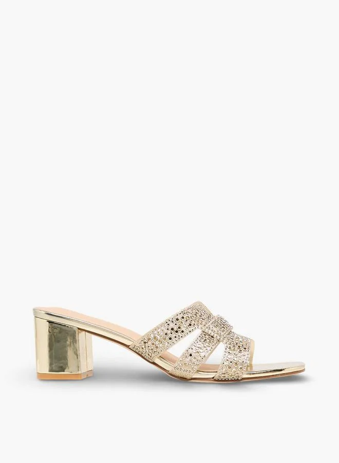 Flora Bella By Shoexpress GOLD Flora Bella Women Block Heel Sandals for Women | Best Price UAE