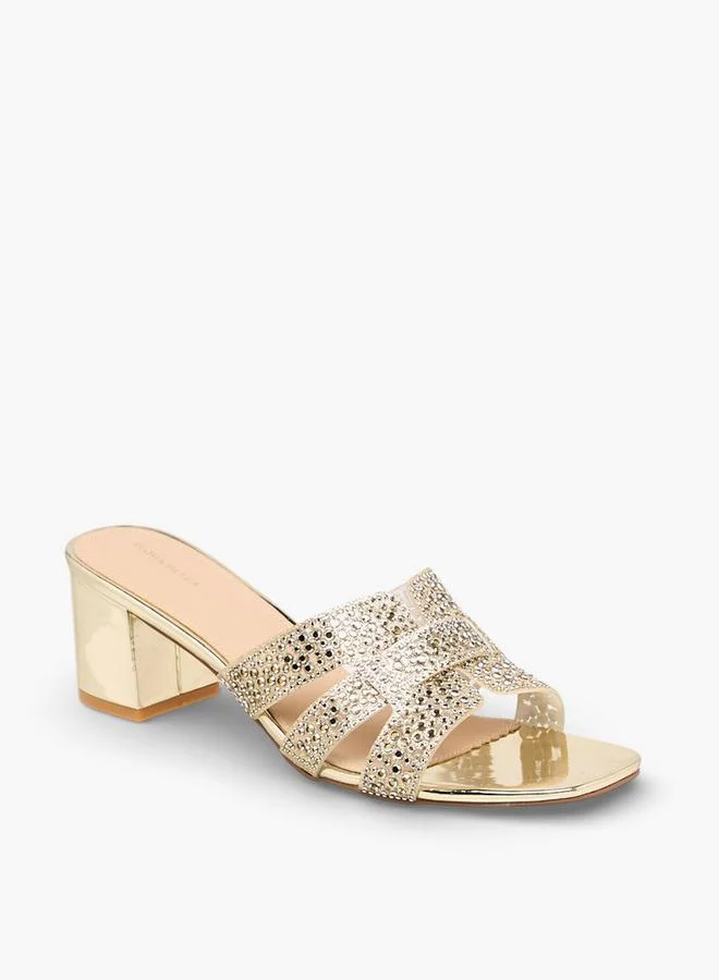 Flora Bella By Shoexpress GOLD Flora Bella Women Block Heel Sandals for Women | Best Price UAE