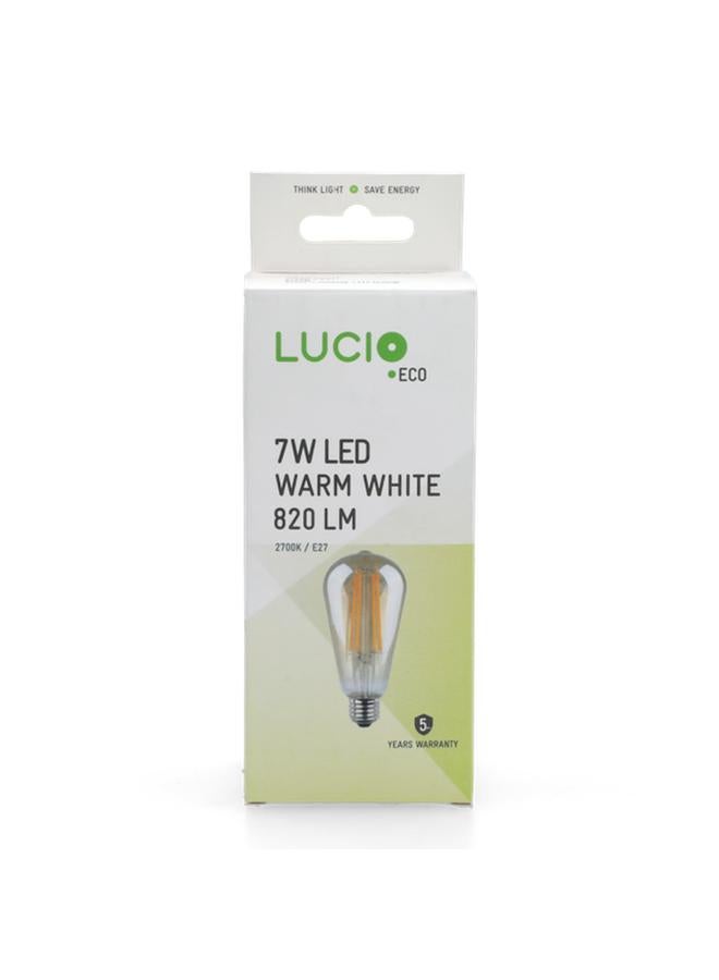 Lucio Eco 7W 2700K 820LM E27 Filament LED Bulb Warm White L-BL-0210-7W-G - Image 3