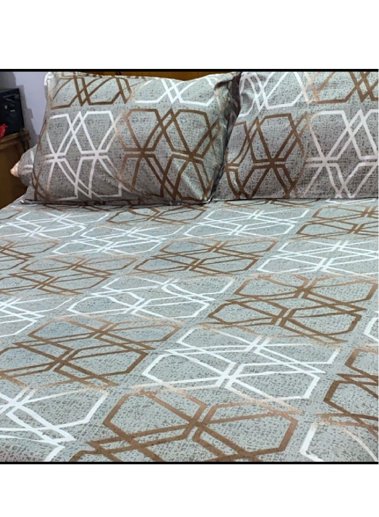 Flat flat bed sheet set 5 pieces heavy cotton material soft touch large size 240 * 260  - Image 1