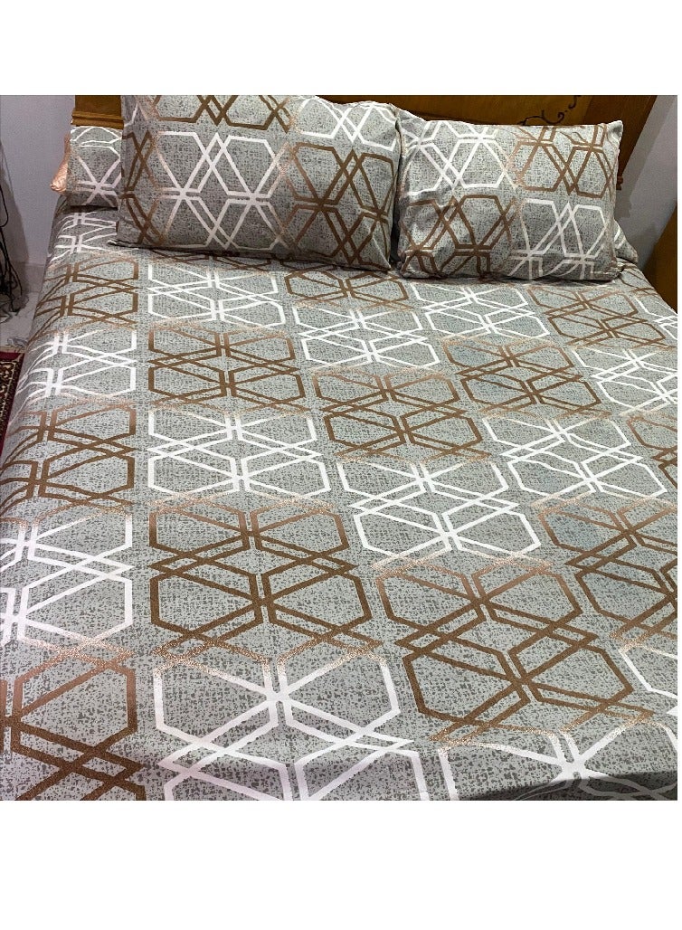 Flat flat bed sheet set 5 pieces heavy cotton material soft touch large size 240 * 260  - Image 3