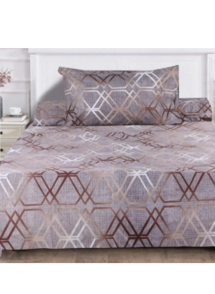 طقم ملايه سرير فلات 5 قطع خامه قطنيه عالي الجودة كبير المقاس 240* 260 - Image 3