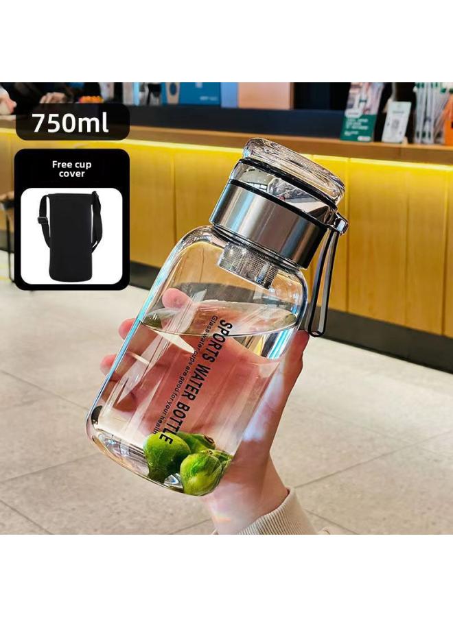 بيوينتي Large Capacity Tea Separation Glass Water Cup Heat-resistant High Temperature Resistant Portable Outdoor Home High-looking Cup Tea Cup