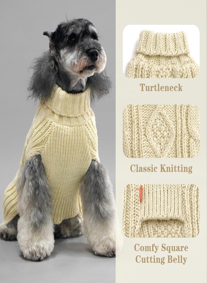 kyeese Dog Sweaters for Small Dogs with Golden Thread Turtleneck Dog Cable Knit - Image 3