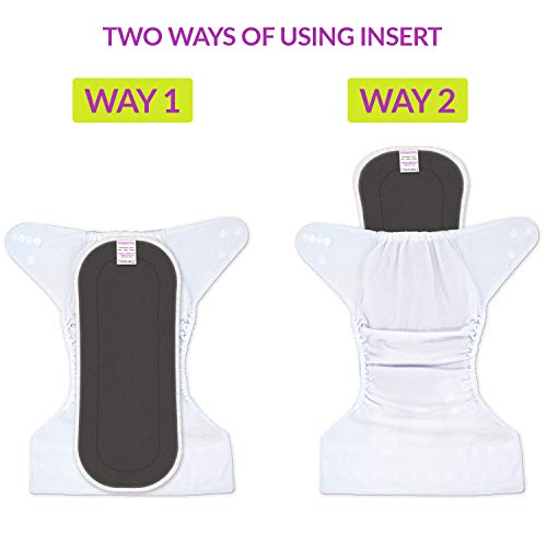 Bembika 5 Layer Bamboo Charcoal Inserts Liners Natures Cloth Diaper Liner, Wetfree Reusable Washable Cotton Diaper Nappy Inserts for Baby Cloth Diapers (Set of 10) - Image 4