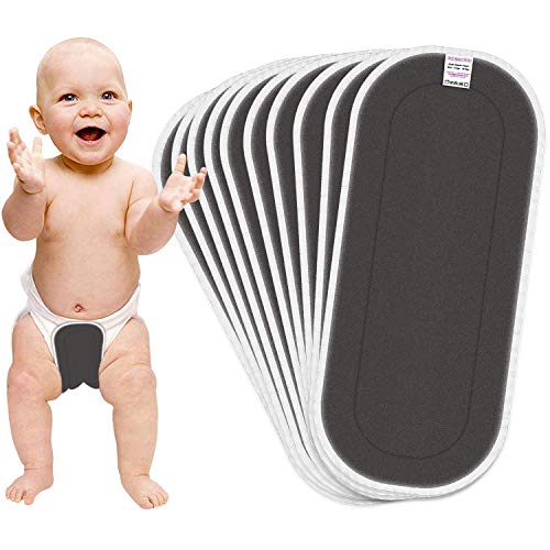 Bembika 5 Layer Bamboo Charcoal Inserts Liners Natures Cloth Diaper Liner, Wetfree Reusable Washable Cotton Diaper Nappy Inserts for Baby Cloth Diapers (Set of 10) - Image 1
