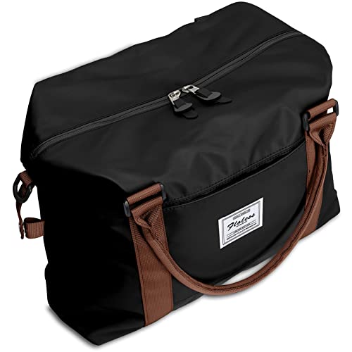 BJLFS Womens travel bags, weekender carry on for women, sports Gym Bag, workout duffel bag, overnight shoulder Bag fit 15.6 inch Laptop (Large, Black) - Image 1
