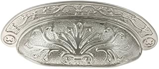 UNIQANTIQ HARDWARE SUPPLY UNIQANTIQ HARDWARE SUPPLY Baroque Style Brushed Nickel Drawer Bin Pull | Centers: 2 1/2" | Pull Cup Handle for Antique  - Image 1
