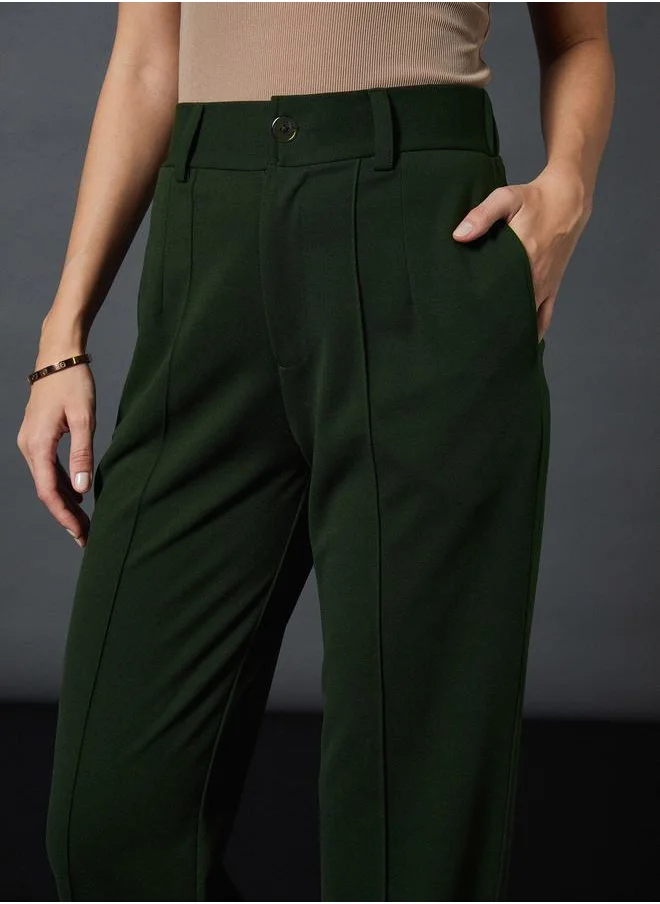 SASSAFRAS Front Darted Stretchable Pants by Styli