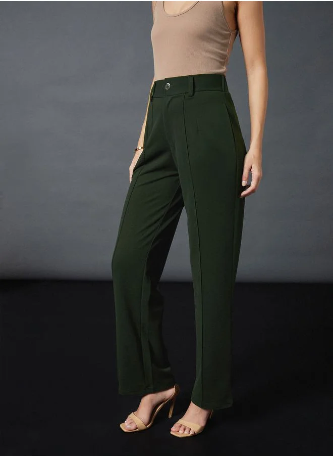 SASSAFRAS Front Darted Stretchable Pants by Styli