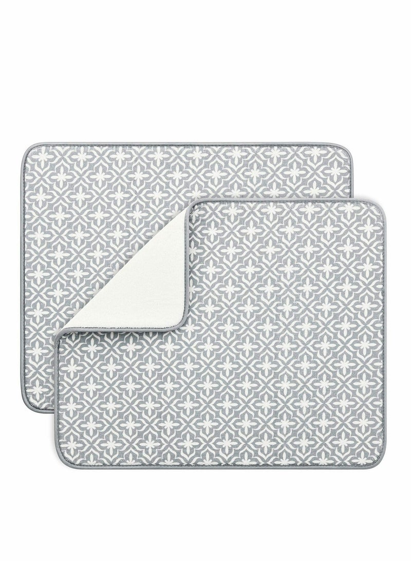 Dish Drying Mats for Kitchen Counter Microfiber Absorbent Dish Drainer Rack Pads for Sink - Image 1