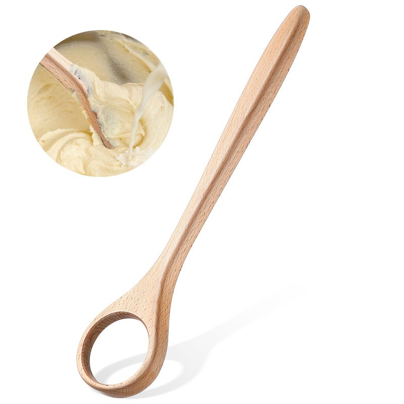 FoldTier 12 Inch Wooden Danish Dough Whisk Sourdough Whisk Dough Mixer Bread Whisking Tool for Mixing Sourdough Bread Baking Supplies for Pastries, Egg, Pizza(1 Pcs) - Image 1