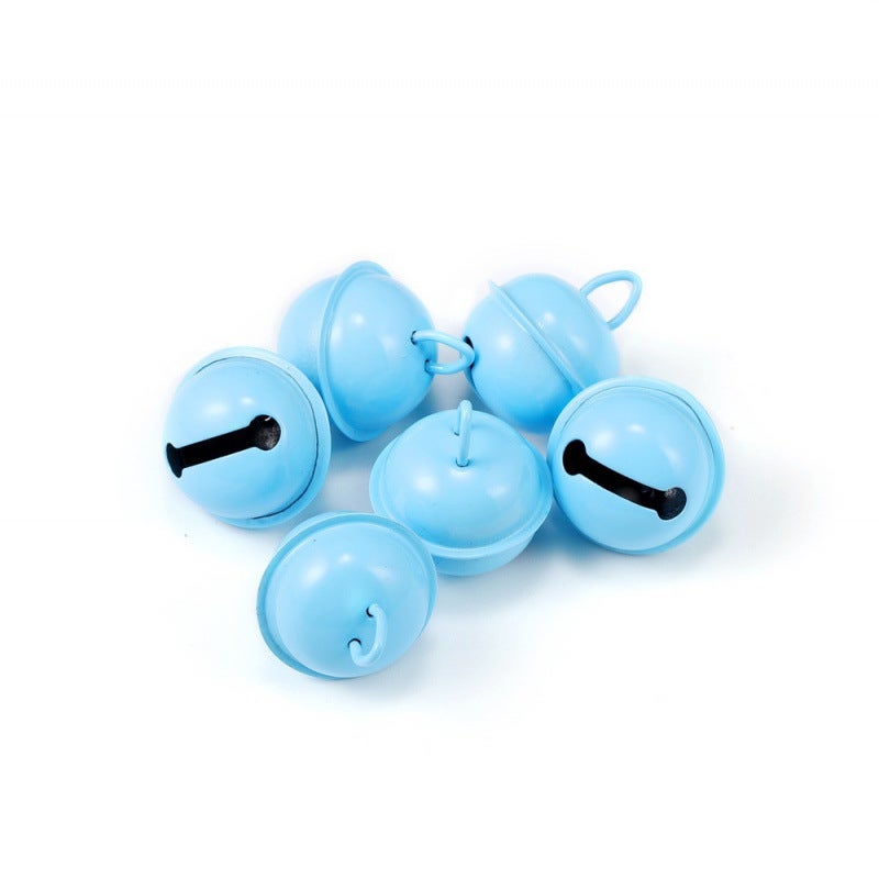 22mm Christmas bell Christmas tree decoration color key chain pendant handmade DIY jewelry accessories material Light blue 