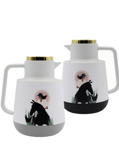 YOLO 2-Piece Plastic Coffee Tea Vacuum Flask 1 Liter Each  - Image 1