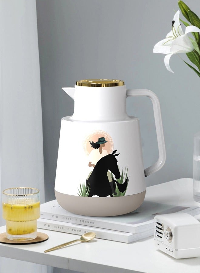 YOLO 2-Piece Plastic Coffee Tea Vacuum Flask 1 Liter Each - Image 3