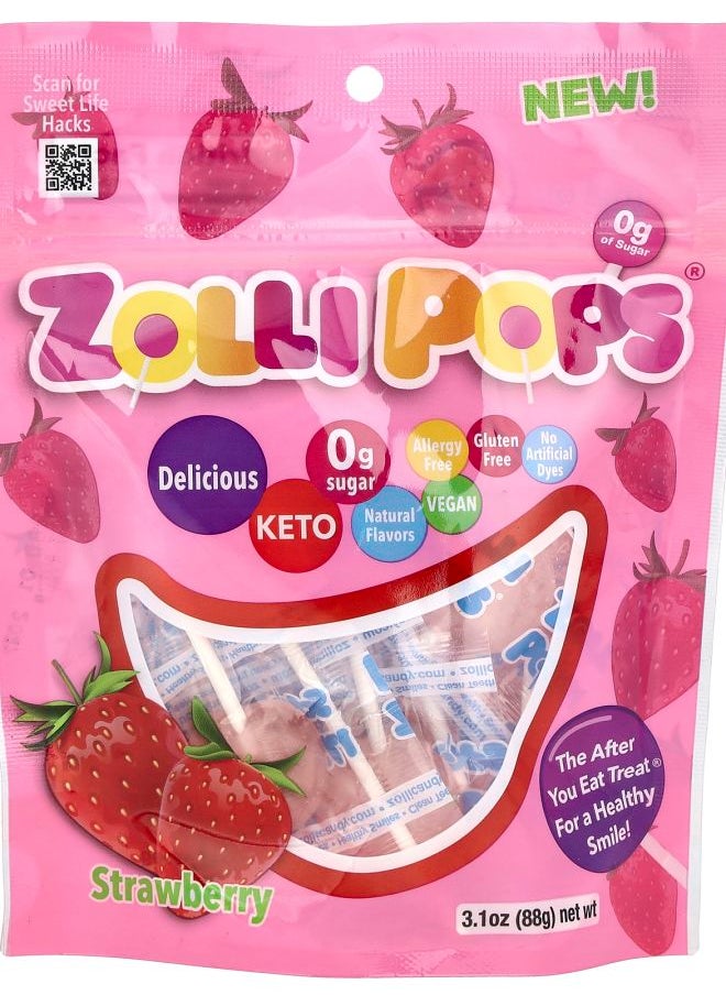 ZOLLIPOPS Suckers Strawberry 3.1 oz (88 g) 