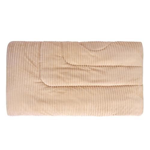 Nivasam Plush Luxury Ultra Soft Crystal Velvet Winter Blanket 1 Faux Fur Sherpa Quilt King Size Fluffy Furry Comforter Razai Ideal for Heavy Winters (Beige, Single, Pencil) - Image 5