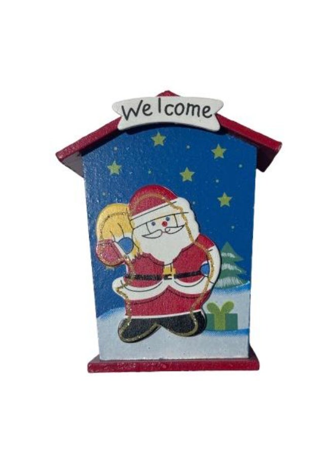 Welcome Santa Clause Coin Bank for Kids – Wooden Winter Savings Box with Cute Design, Christmas Gift Home Decor