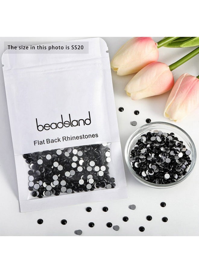 BEADSLAND Flat Back Crystal Rhinestones Round Gems, Black (4.6-4.8Mm) Ss20/1440Pcs  - Image 4