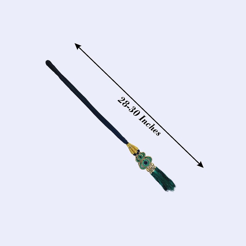 AHS Hair Accessory Braid Tassles Hair Extension Choti Women's Patiala Shahi Paranda Parandi Traditional (Parandi Green Mirror) - Image 5