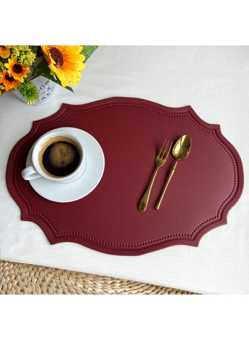 2 pcs Vintage thermal insulation pad, waterproof and oil resistant leather pad, home Western food hotel dining pad - Image 2