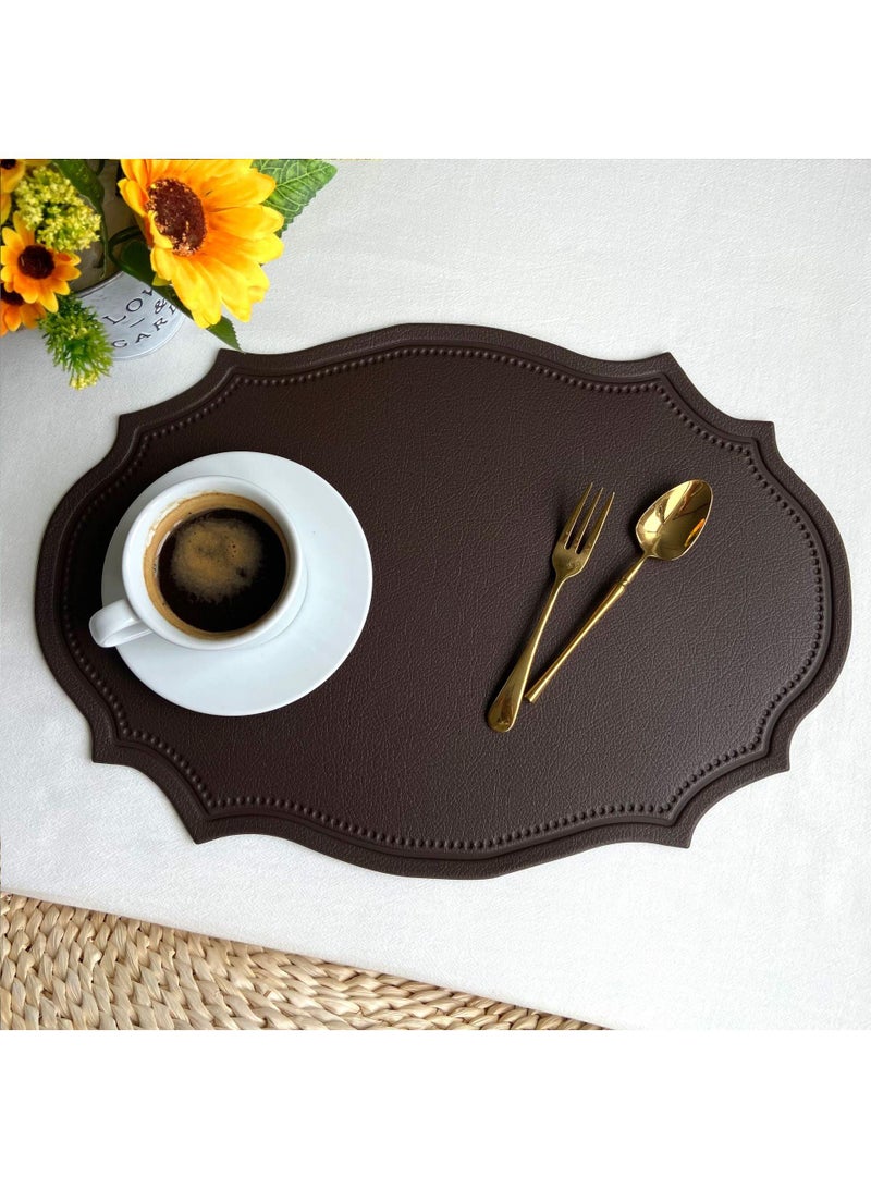 2 pcs Vintage thermal insulation pad, waterproof and oil resistant leather pad, home Western food hotel dining pad - Image 3