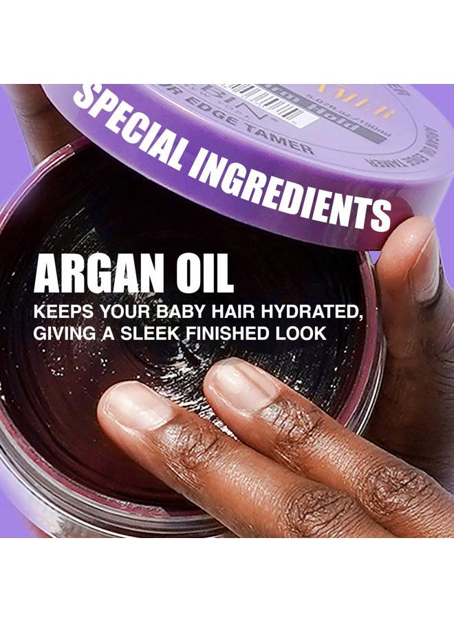 24 Hour Edge Tamer, Extra Mega Hold, 2.7 Oz - No Flaking, No White Residue, Shine, Moisture and Prevent Breakage with Castor Oil