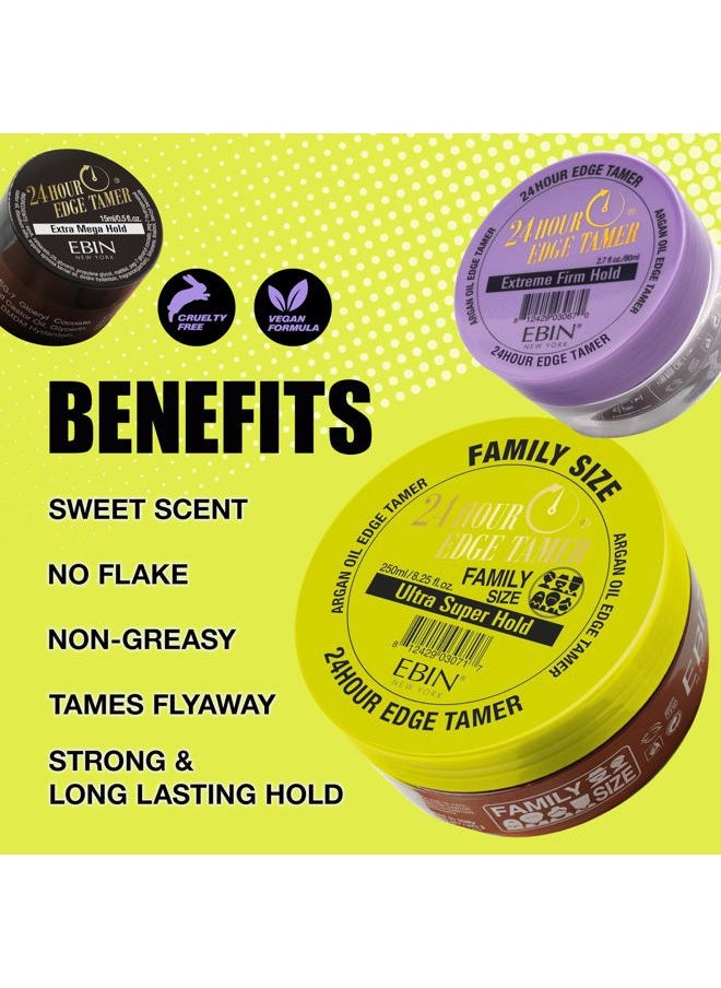EBIN NEW YORK 24 Hour Edge Tamer, Extra Mega Hold, 2.7 Oz - No Flaking, No White Residue, Shine, Moisture and Prevent Breakage with Castor Oil  - Image 4