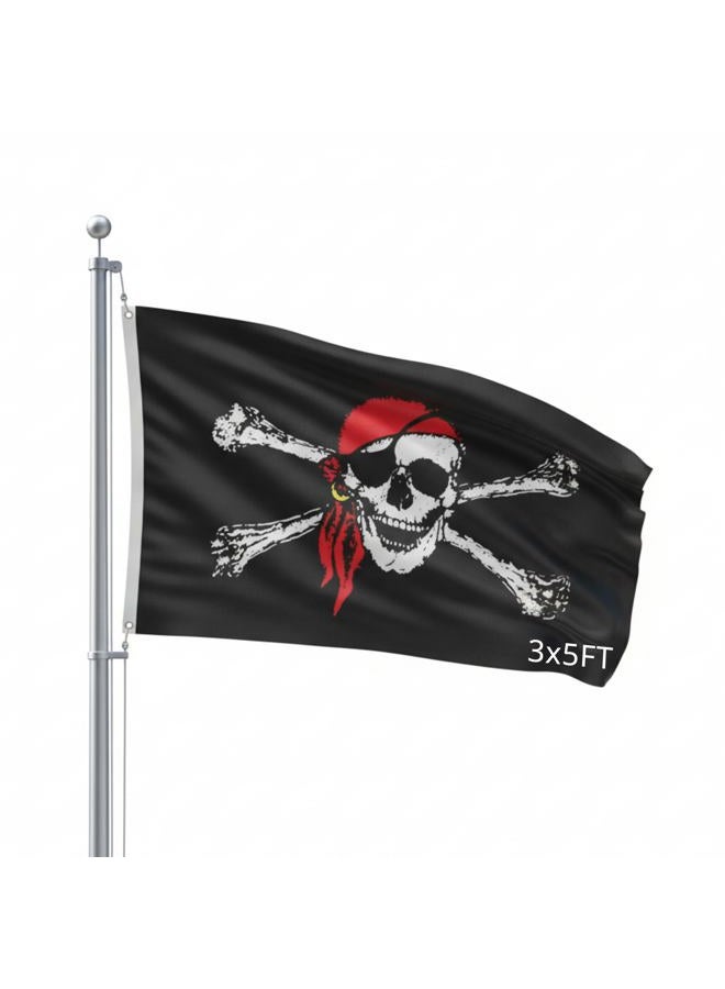Shoe String King SSK® Pirate Outdoor Flag - Large 3' x 5', Weather-Resistant Polyester - Image 1