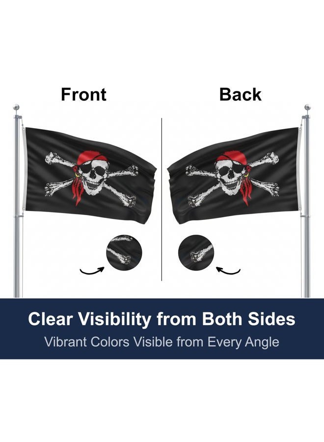 Shoe String King SSK® Pirate Outdoor Flag - Large 3' x 5', Weather-Resistant Polyester - Image 2
