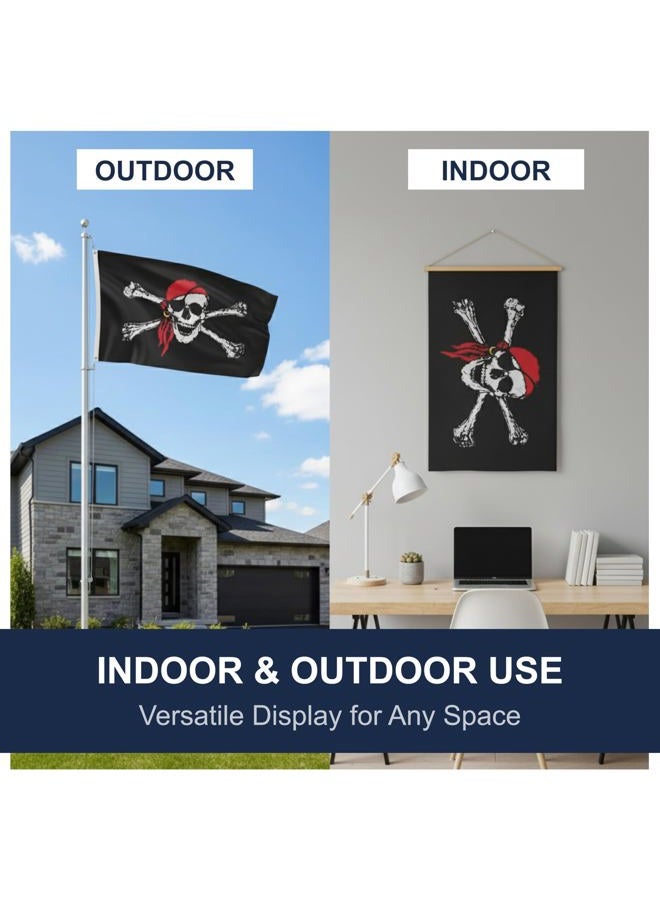 Shoe String King SSK® Pirate Outdoor Flag - Large 3' x 5', Weather-Resistant Polyester - Image 3