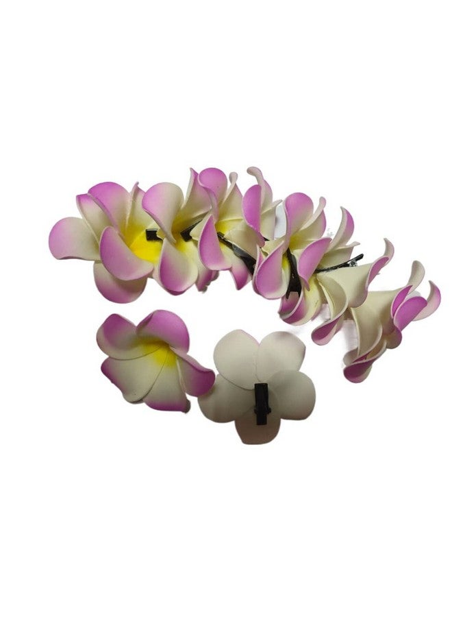 AISIBO Hawaiian Plumeria Flower Hairpins Hair Clip 12Pcs Bohemia Foam Flower Hair Clips Hawaii Hair Clips For Bridal Wedding Party Beach Holiday(Rose Red) - Image 2