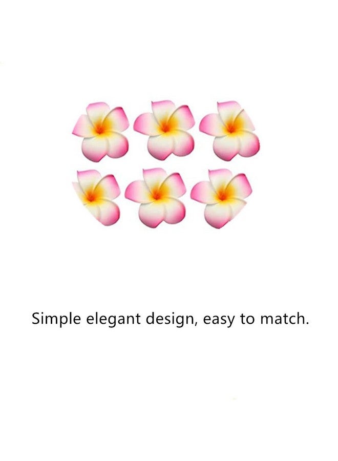 AISIBO Hawaiian Plumeria Flower Hairpins Hair Clip 12Pcs Bohemia Foam Flower Hair Clips Hawaii Hair Clips For Bridal Wedding Party Beach Holiday(Rose Red) - Image 4