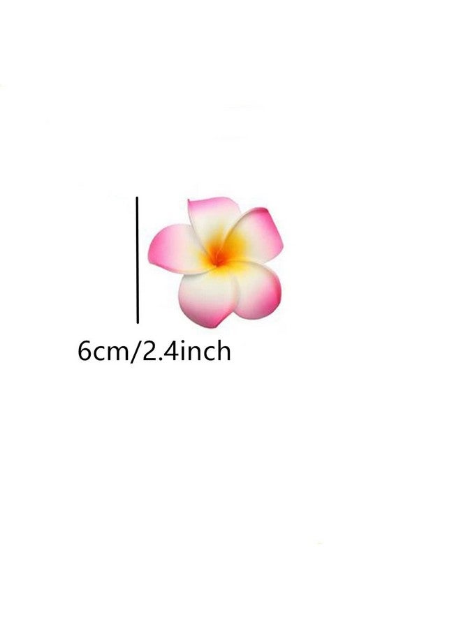 AISIBO Hawaiian Plumeria Flower Hairpins Hair Clip 12Pcs Bohemia Foam Flower Hair Clips Hawaii Hair Clips For Bridal Wedding Party Beach Holiday(Rose Red) - Image 3