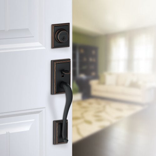 Schlage F58 ADD 505 Addison Exterior Handleset with Deadbolt, Aged Bronze (Exterior Half Only) - Image 2