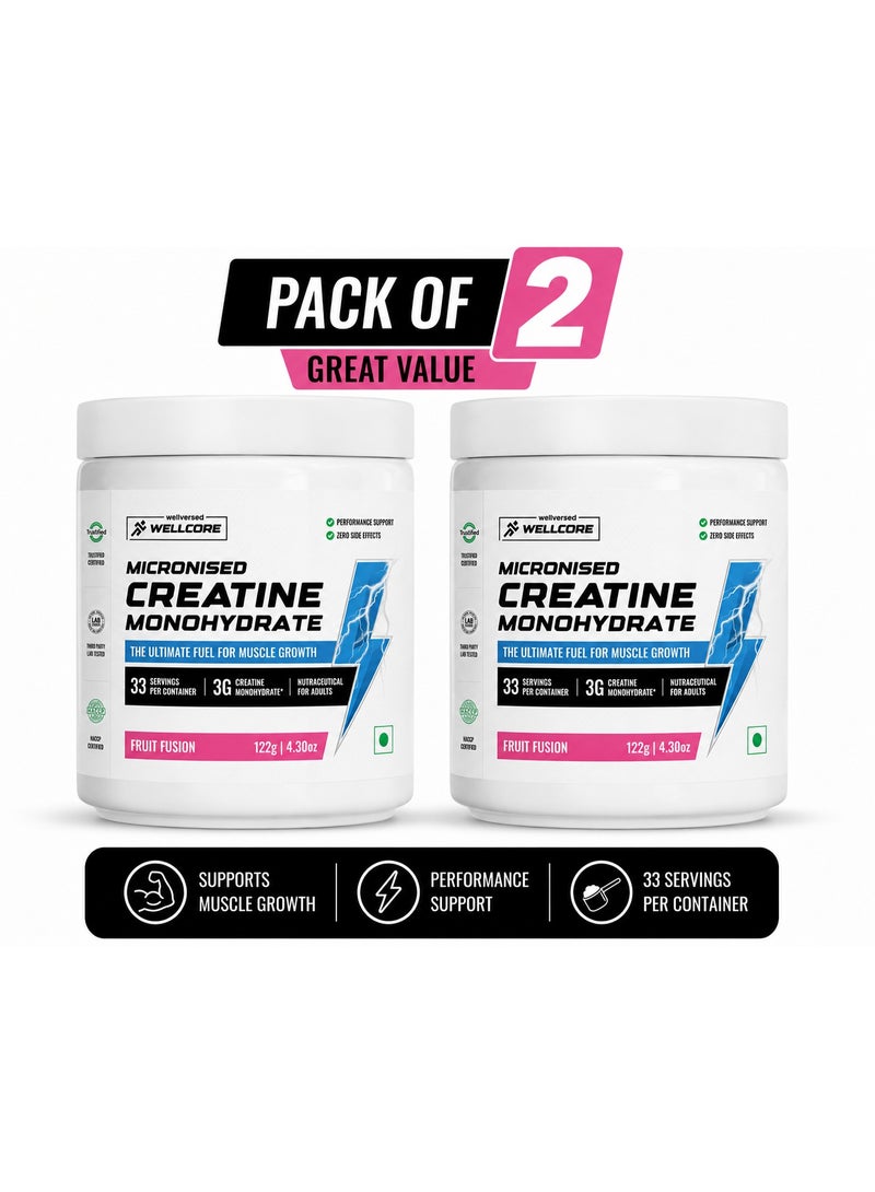 Wellcore Creatine Fruit Fusion 122g pack of 2