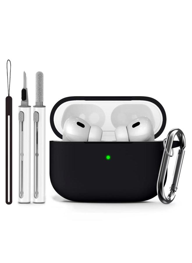 Generic - For Apple Headset Airpods Pro Protective Cover With White Cleaning Pen Runway Buckle Same Color Lanyard Bluetooth-Color:Red-Applicable Models:airpods 4 - Image 1
